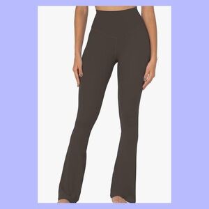 New! Women's High-Waisted Flare Pants - Brown